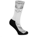 White Kaleidoscope Print Crew Socks