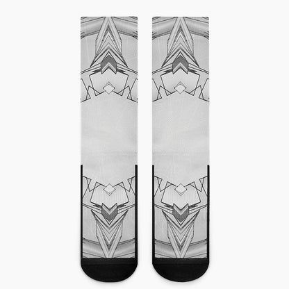 White Kaleidoscope Print Crew Socks