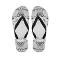 White Kaleidoscope Print Flip Flops