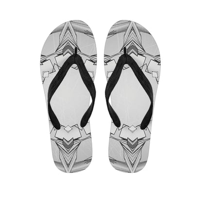 White Kaleidoscope Print Flip Flops