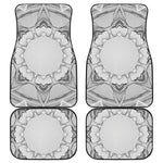White Kaleidoscope Print Front and Back Car Floor Mats