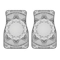 White Kaleidoscope Print Front Car Floor Mats