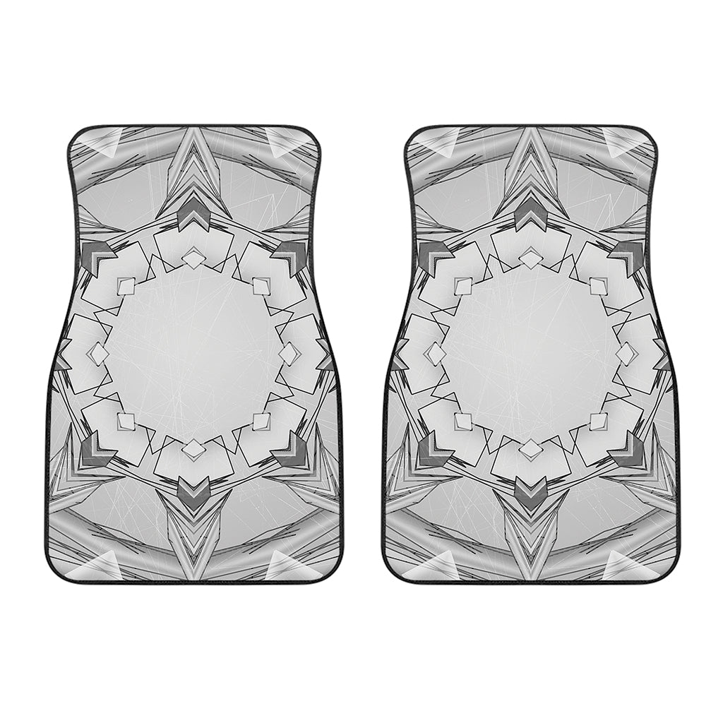 White Kaleidoscope Print Front Car Floor Mats