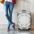 White Kaleidoscope Print Luggage Cover
