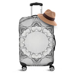 White Kaleidoscope Print Luggage Cover