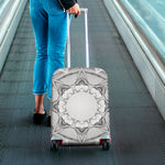 White Kaleidoscope Print Luggage Cover