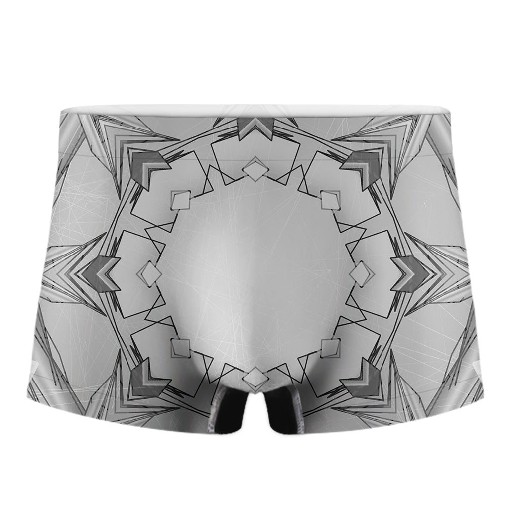 White Kaleidoscope Print Men's Boxer Briefs