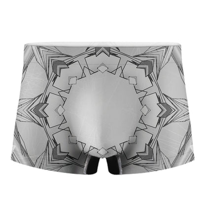 White Kaleidoscope Print Men's Boxer Briefs