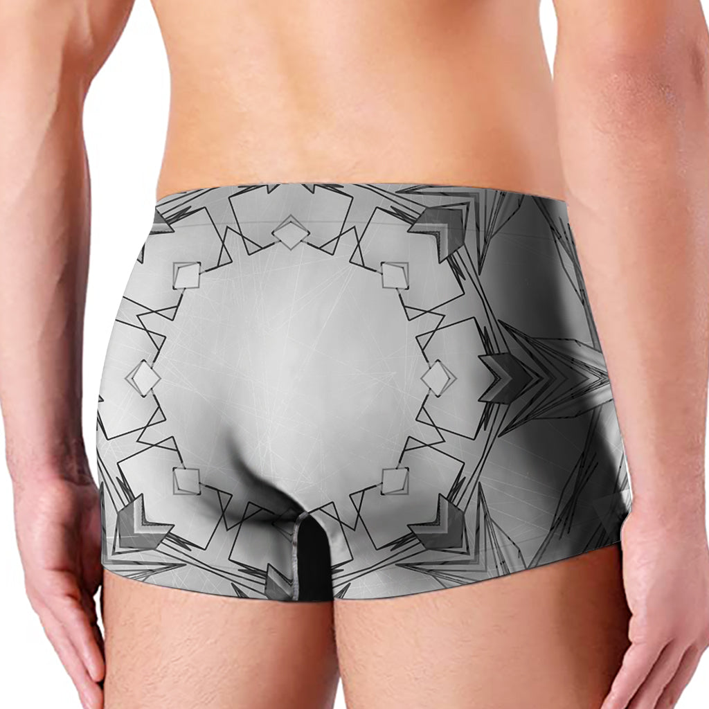 White Kaleidoscope Print Men's Boxer Briefs