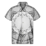 White Kaleidoscope Print Men's Short Sleeve Shirt