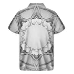 White Kaleidoscope Print Men's Short Sleeve Shirt