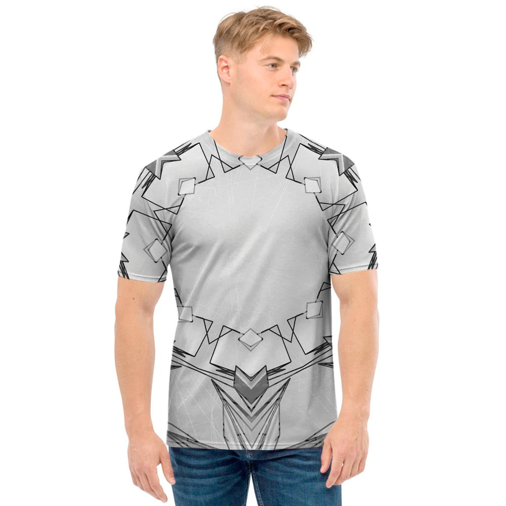 White Kaleidoscope Print Men's T-Shirt