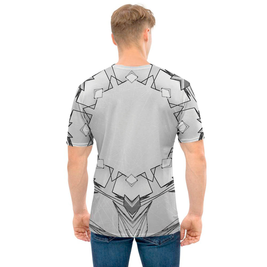 White Kaleidoscope Print Men's T-Shirt