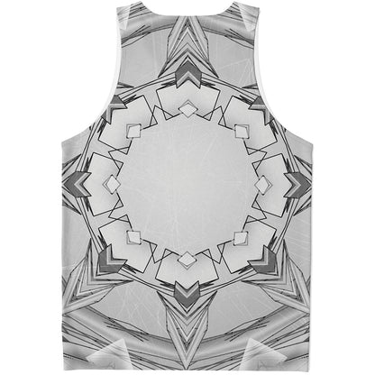 White Kaleidoscope Print Men's Tank Top