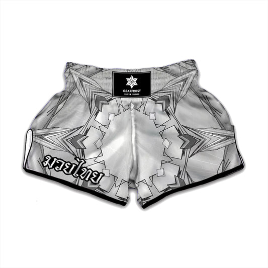 White Kaleidoscope Print Muay Thai Boxing Shorts