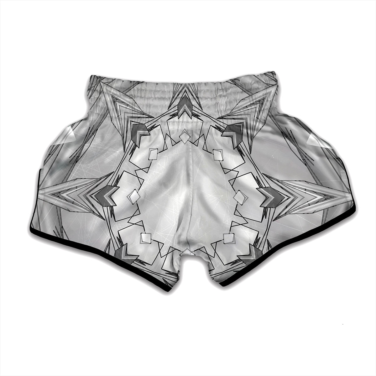White Kaleidoscope Print Muay Thai Boxing Shorts
