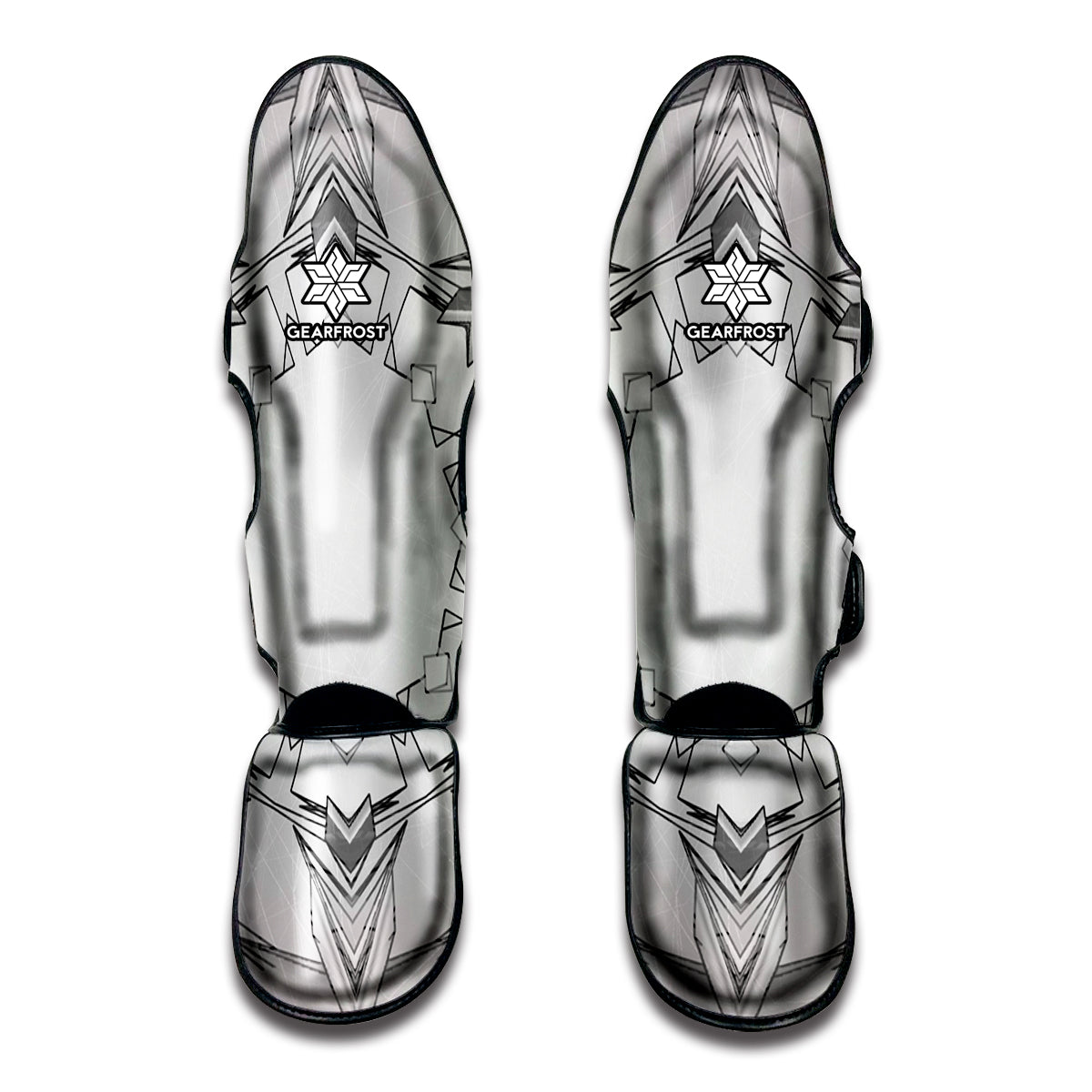 White Kaleidoscope Print Muay Thai Shin Guard