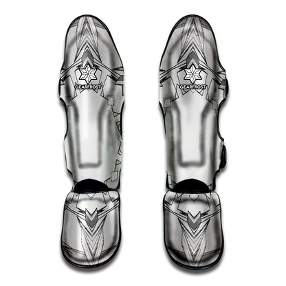 White Kaleidoscope Print Muay Thai Shin Guard