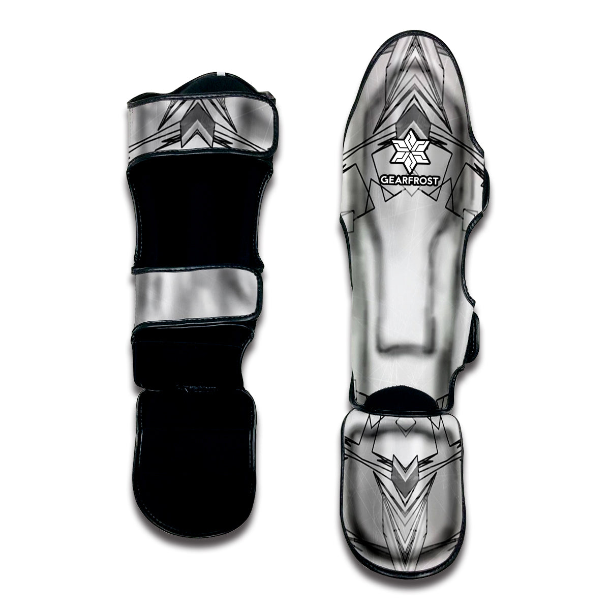 White Kaleidoscope Print Muay Thai Shin Guard