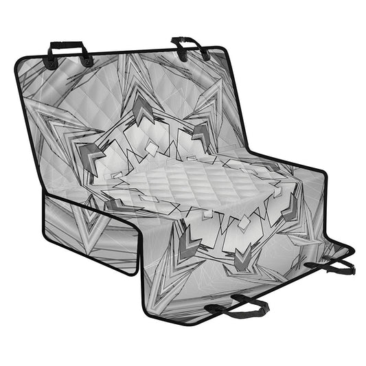 White Kaleidoscope Print Pet Car Back Seat Cover