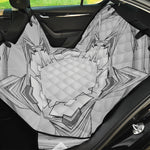 White Kaleidoscope Print Pet Car Back Seat Cover