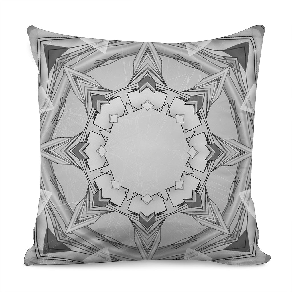 White Kaleidoscope Print Pillow Cover