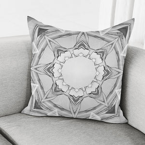 White Kaleidoscope Print Pillow Cover