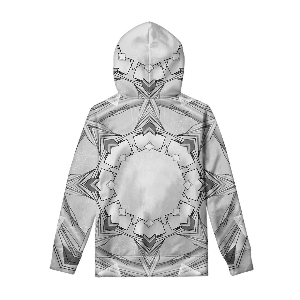 White Kaleidoscope Print Pullover Hoodie