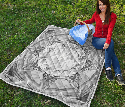 White Kaleidoscope Print Quilt