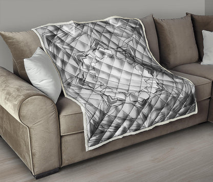 White Kaleidoscope Print Quilt