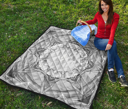 White Kaleidoscope Print Quilt