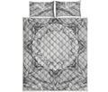 White Kaleidoscope Print Quilt Bed Set