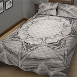 White Kaleidoscope Print Quilt Bed Set