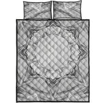 White Kaleidoscope Print Quilt Bed Set