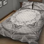 White Kaleidoscope Print Quilt Bed Set