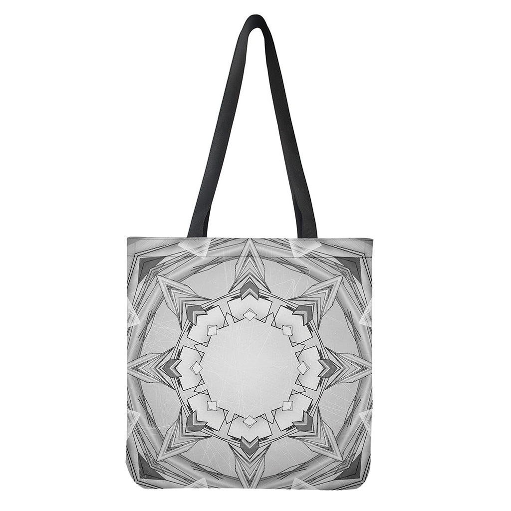 White Kaleidoscope Print Tote Bag