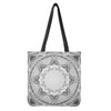 White Kaleidoscope Print Tote Bag