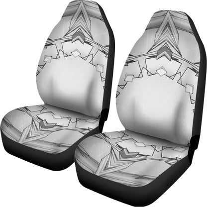 White Kaleidoscope Print Universal Fit Car Seat Covers