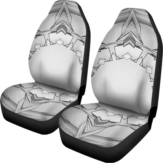 White Kaleidoscope Print Universal Fit Car Seat Covers