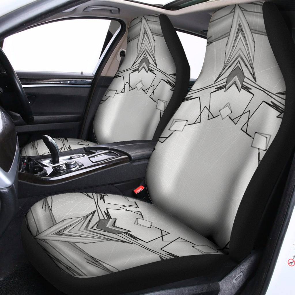 White Kaleidoscope Print Universal Fit Car Seat Covers