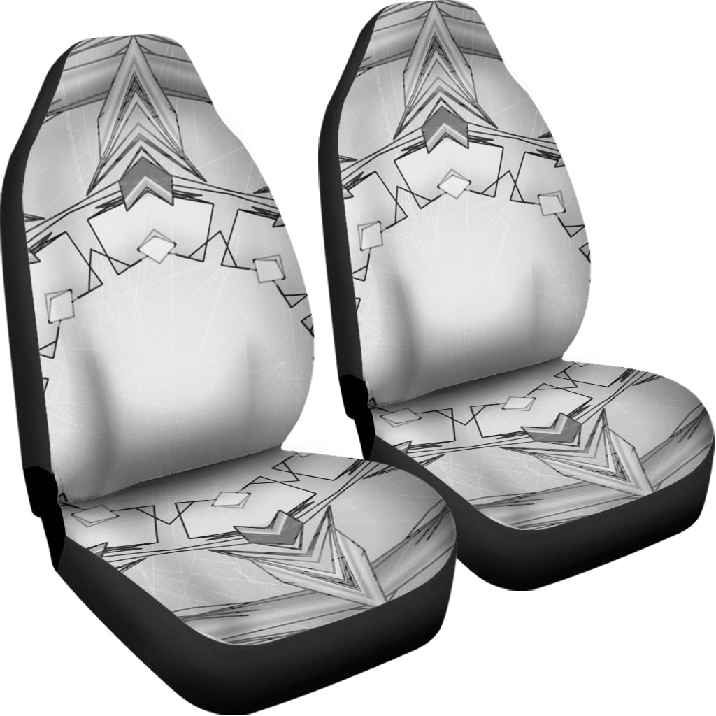 White Kaleidoscope Print Universal Fit Car Seat Covers
