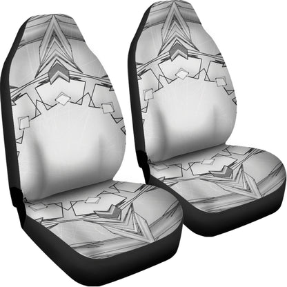 White Kaleidoscope Print Universal Fit Car Seat Covers