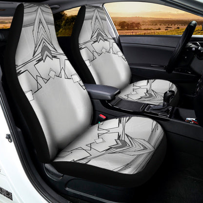 White Kaleidoscope Print Universal Fit Car Seat Covers