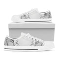 White Kaleidoscope Print White Low Top Sneakers