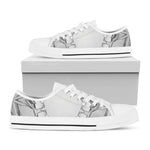 White Kaleidoscope Print White Low Top Shoes