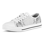 White Kaleidoscope Print White Low Top Shoes