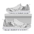 White Kaleidoscope Print White Running Shoes