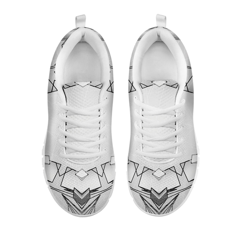 White Kaleidoscope Print White Sneakers