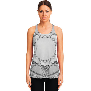 White Kaleidoscope Print Women's Racerback Tank Top