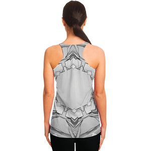 White Kaleidoscope Print Women's Racerback Tank Top